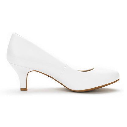 Women's Luvly Bridal Wedding Party Low Heel Pump Shoes Women’s High Heel Dress Pump Round Toe Shoe Classic Office Special Dressy Casual Wedding Pump Shoes