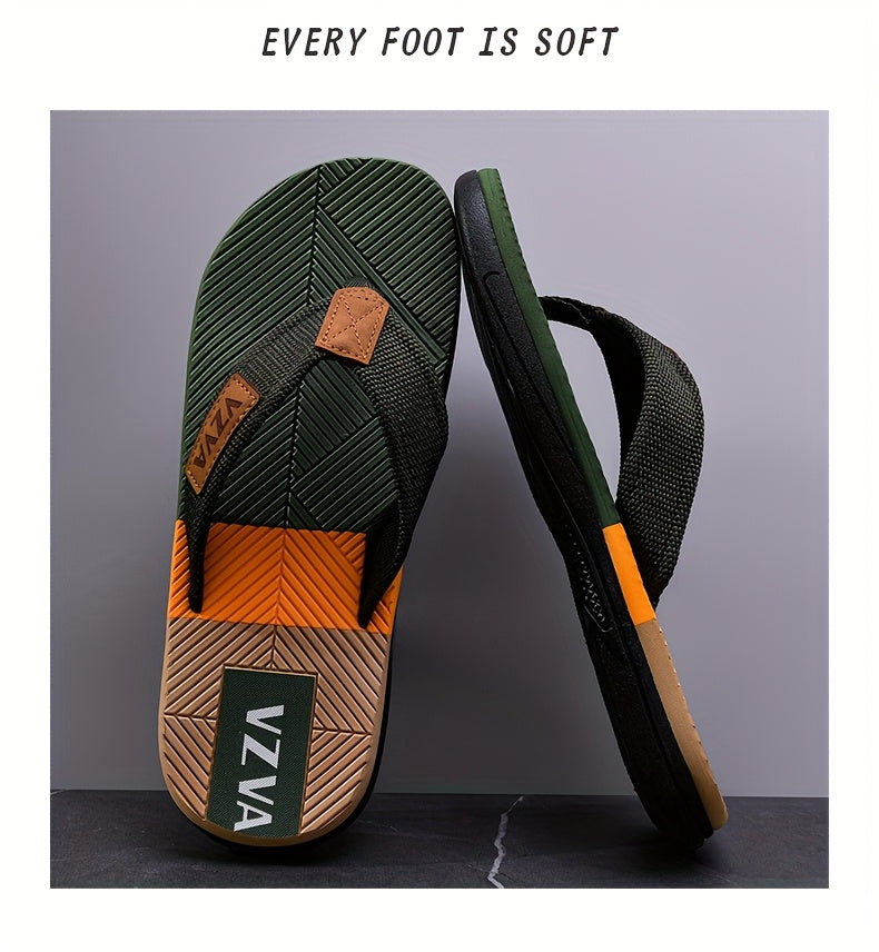 Men's Fashion Flip-flops, Comfortable Non-slip Casual EVA Sole Thong Sandals for Men's Outdoor Sports, Summer