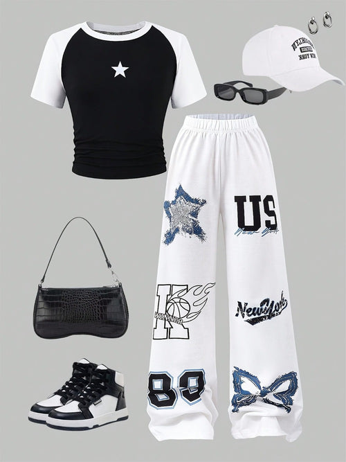 Girls' Casual Outfit Set - Summer