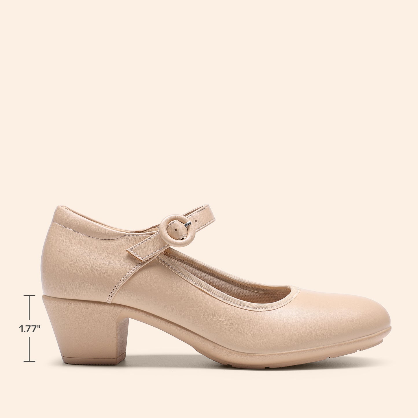 Women's Pumps Low Chunky Mary Jane Heels Closed Toe Comfortable Work Dress Shoes