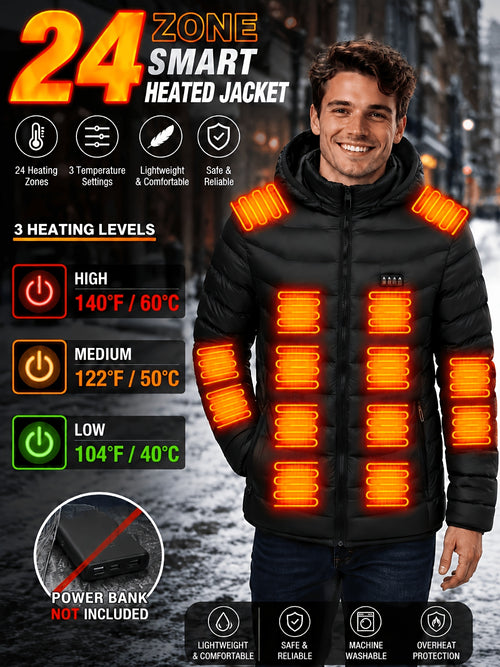 Unisex Heated Pullover Jacket with Pockets, USB Powered (Power Bank Excluded), Perfect for Fall And Winter Outdoor Wear, Halloween Christmas New Year Outfit And Birthday Gift