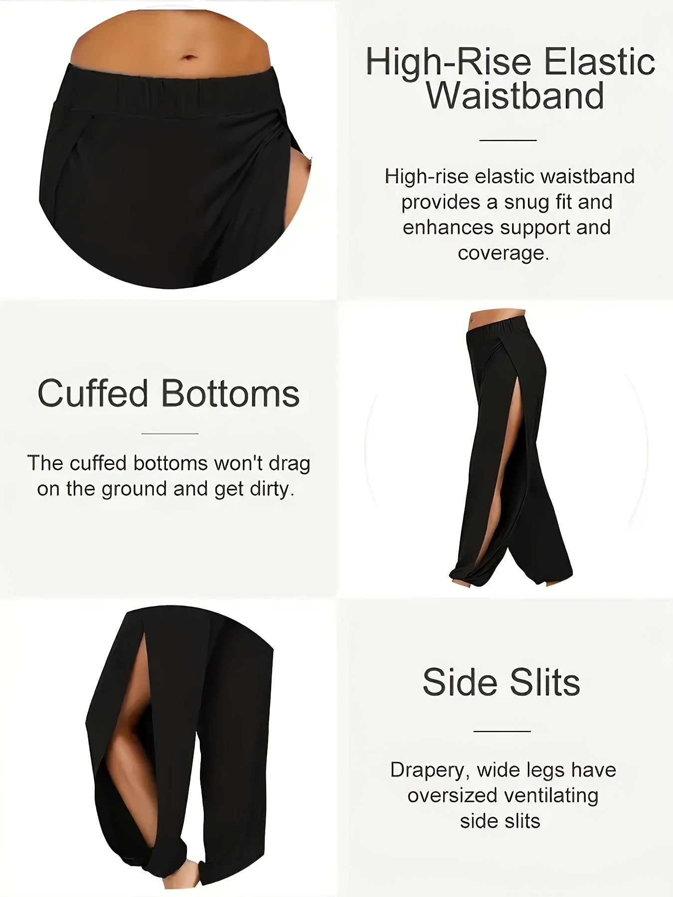 Introducing a New 4pcs Women'S Set Available in Four Distinct Colors. These High-Waisted, Elastic Bootcut Pants Feature a Stylish High-Split Design, Making Them Perfect for Spring, Summer, And Fall. They Are Breathable, Comfortable
