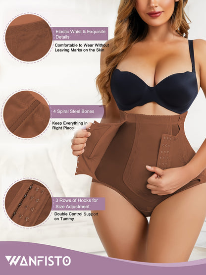Tummy Control Shapewear With Compression Clasps For Women - High Waisted Tummy Tuck Shaper, Butt Lifting Bodysuit & Fajas Moldeadoras For Elegant Lady