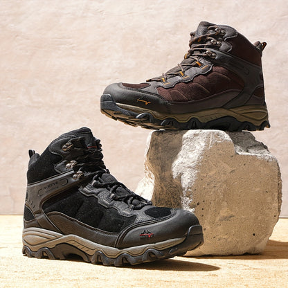 [Waterproof Hiking Boots] Men's Waterproof Hiking Boots Outdoor Mid High Backpacking Mountaineering Trekking Shoes Non-Slip Durable Lightweight for Travelling Camping Rocky Mountain Trail
