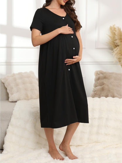 Black Short-Sleeve Dress - product view 2