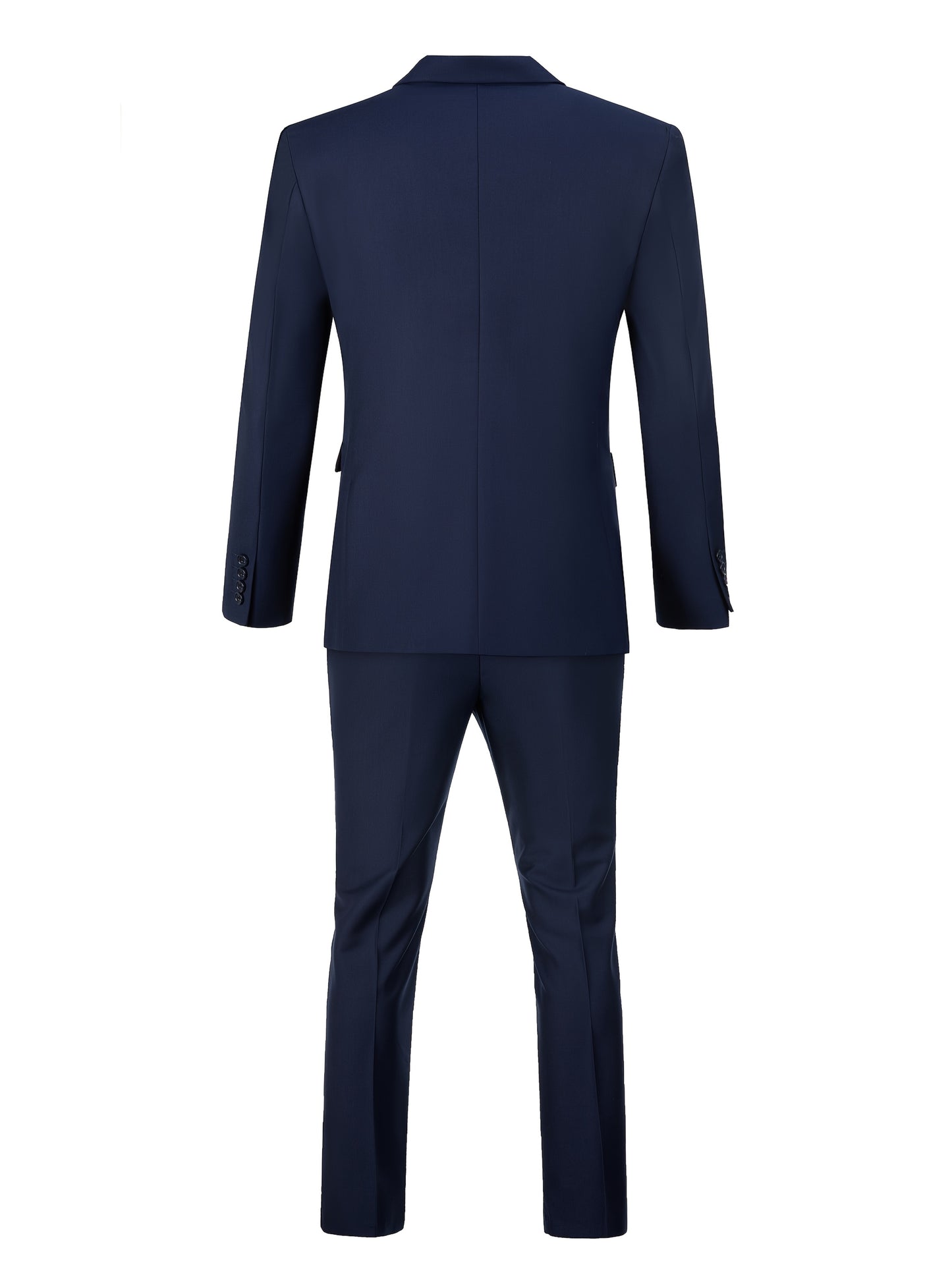 Men's Solid Color Complete 3pcs Suit Set Slim Fit Modern Tailored for Weddings Business Graduation Father's Day Gifting Express Delivery