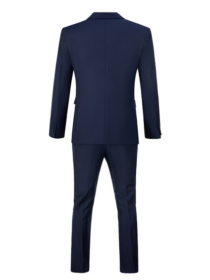 Men's Solid Color Complete 3pcs Suit Set Slim Fit Modern Tailored for Weddings Business Graduation Father's Day Gifting Express Delivery