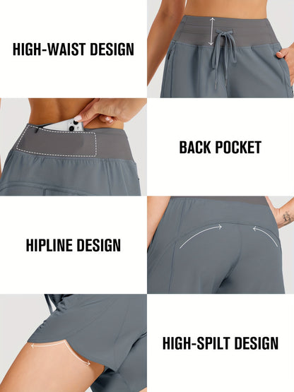 2-Pack Athletic Shorts for Women - Breathable Stretchy Quick-Dry Durable with Waistband for Running Gym Tennis Summer Running Short