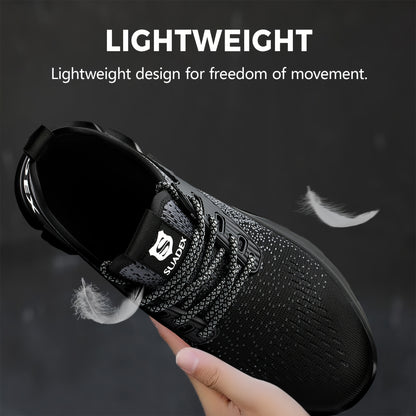 Men Women Steel Toe Sneakers Work Shoes Lightweight Comfortable Shoes Slip-Resistant Composite Toe Shoes for Construction