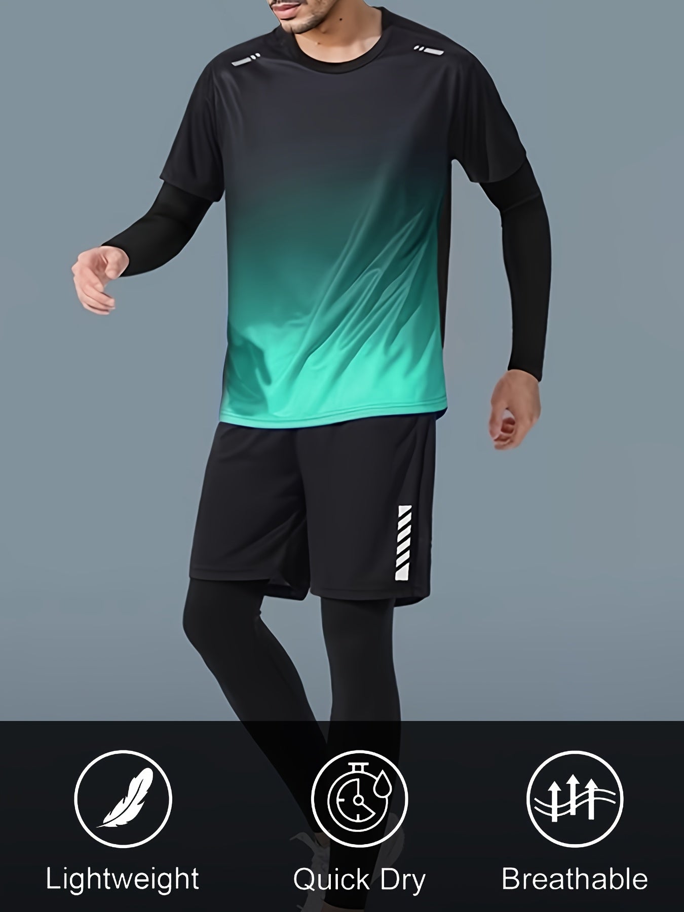 5 Men's Compression Workout Suits, Flannel Pants, Flannel Long Sleeves, Regular Short Sleeves, Baggy Shorts, High-stretch Jackets, Quick-drying Warm-up Suits, Running Workout Suits, Winter Outdoor Warm-up Suits. The Four Seasons Can Wear Freely