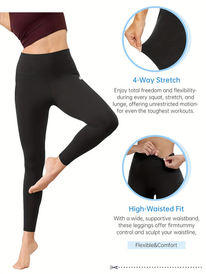 Women's Yoga Pants, High-Waist Stretchy Tummy Control Leggings, Breathable Athletic Pants for Fitness, Cycling, and Yoga, Suitable for Outdoor Sports
