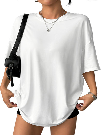Plus-Size Casual Fashion Printed T-Shirt, Trendy Women'S Base Shirt, Suitable for Daily Outings, Full Of, All-Season Wear, Comfortable Fit. Women'S T-Shirt with Funny Print "Everything Hurts, I'M Hungry", Casual Round-Neck Shirt