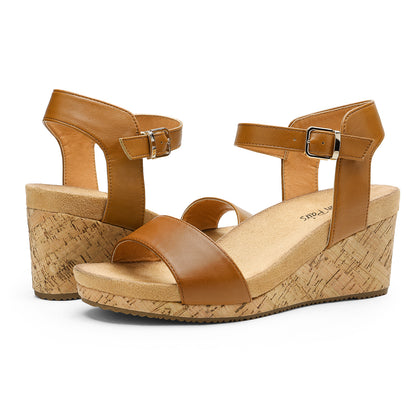 Women's Open Toe Buckle Ankle Strap Platform Wedge Sandals Durable Versatile Style for party, dance, shopping, walk, office, beach stylish look, Classic and versatile style Women Shoes, Womens Sandals