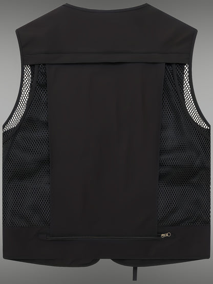 Multi-pocket Cargo Vest, Men's Casual Outwear Zip Up Vest For Spring Summer Outdoor Fishing Hiking Photography