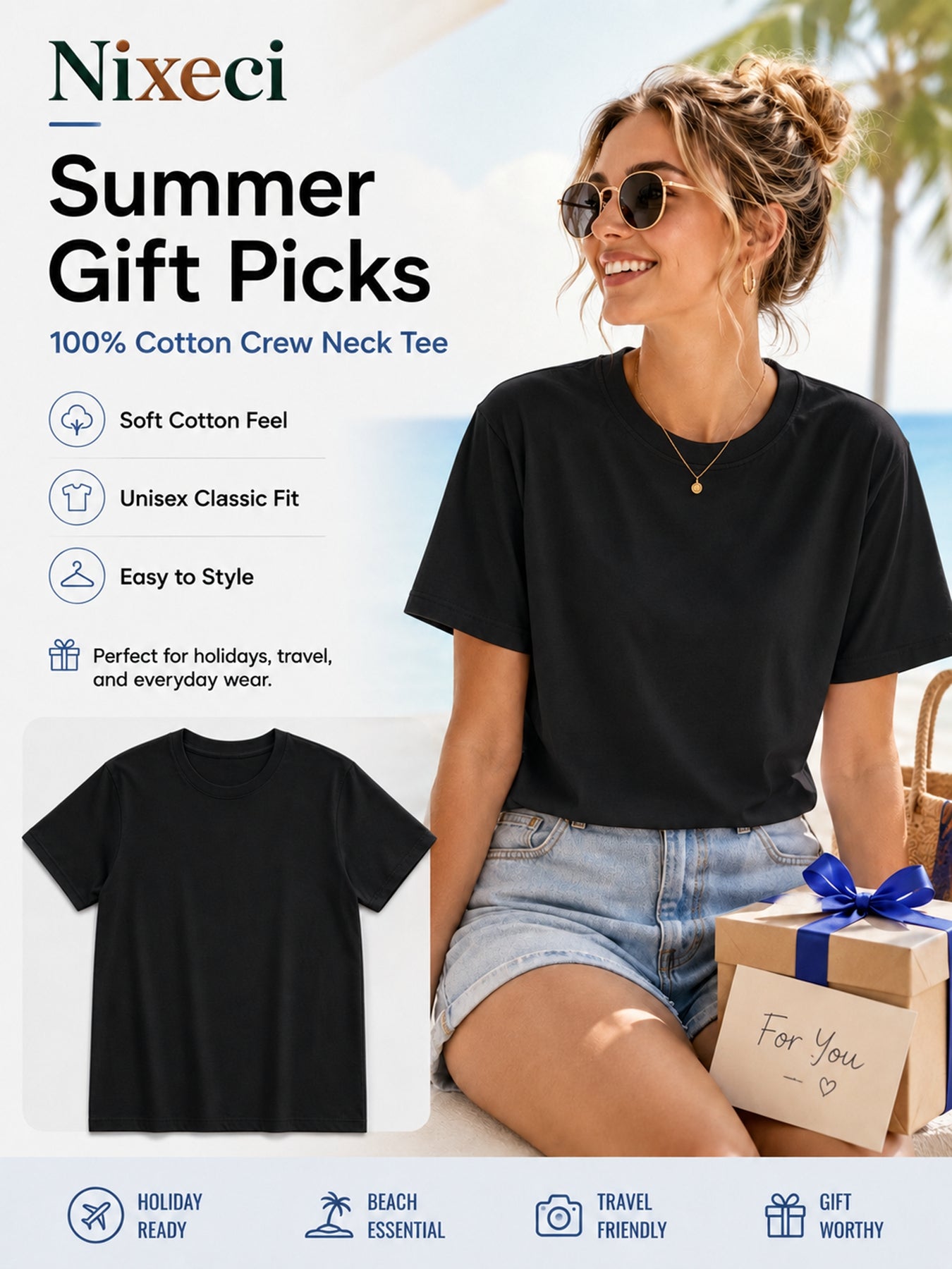 Navy Color Short-Sleeve T-Shirt - product view 38