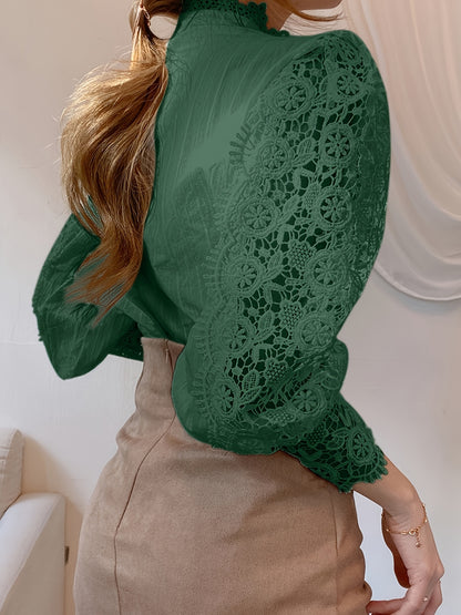 Women's Dark Green Lace Shirt - product view 17