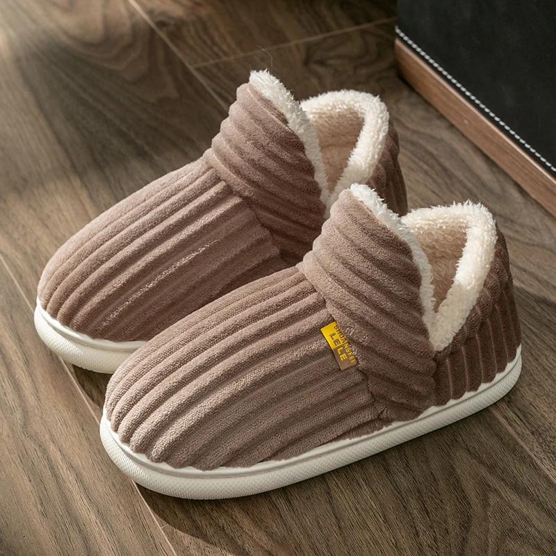 1 pcs Fashionable plush slippers, men's and women's winter indoor fluffy warm plush home slippers, outdoor plush soft fur slippers