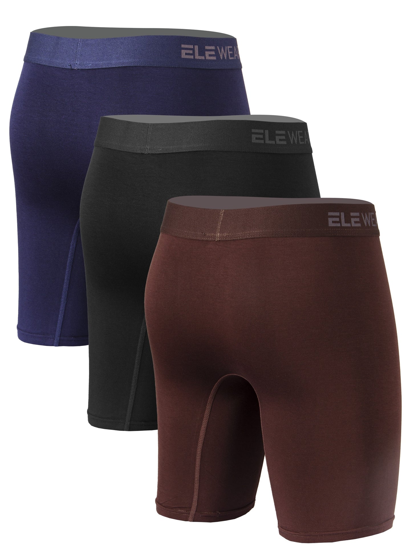 Men's Long Modal Underwear Top Opening Moisture Wicking Soft and Comfortable Extended Sports Underwear Boxer Brief