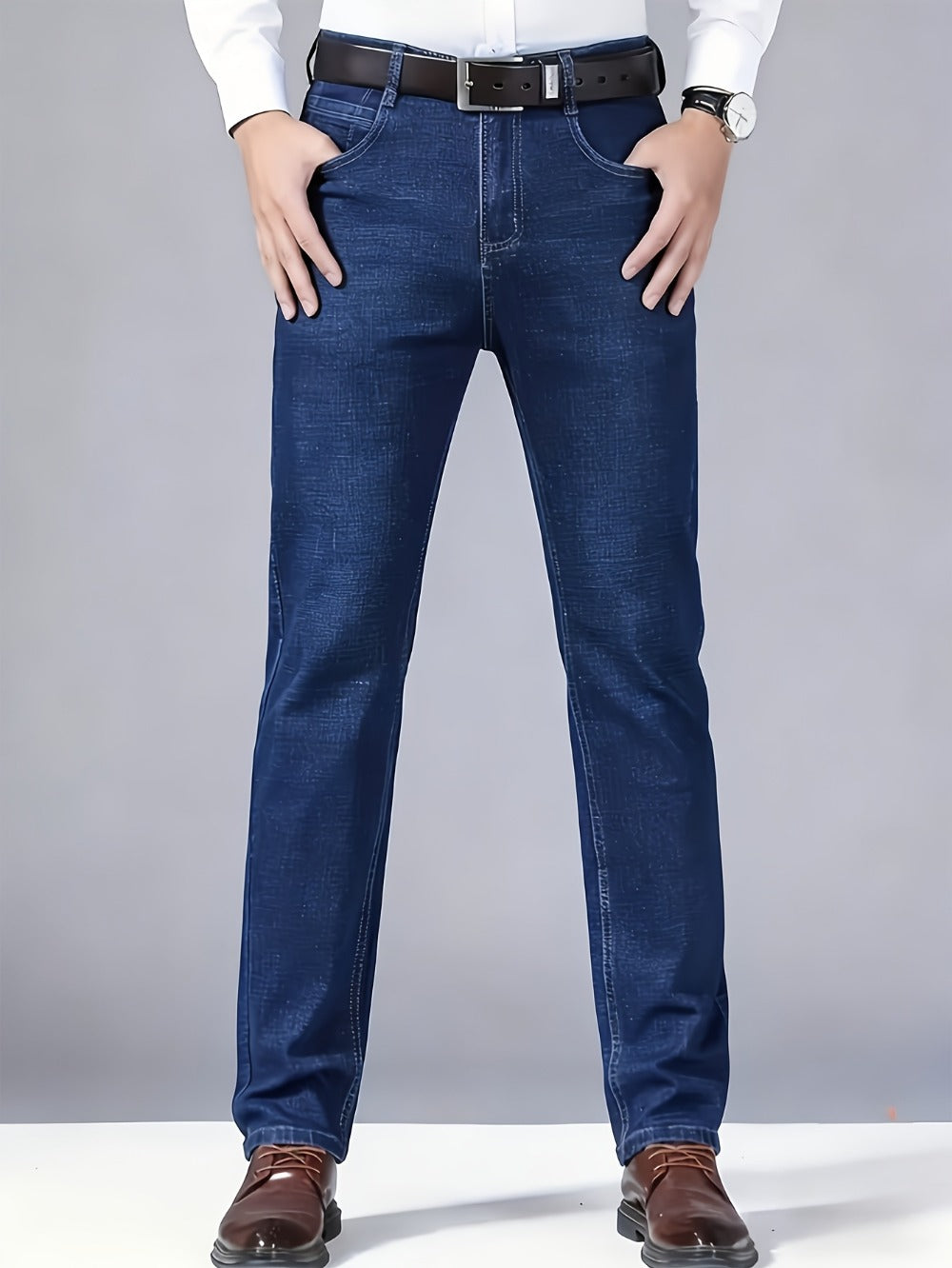 Men's Straight Leg Jeans - Black Denim Clean Finish Everyday 184677