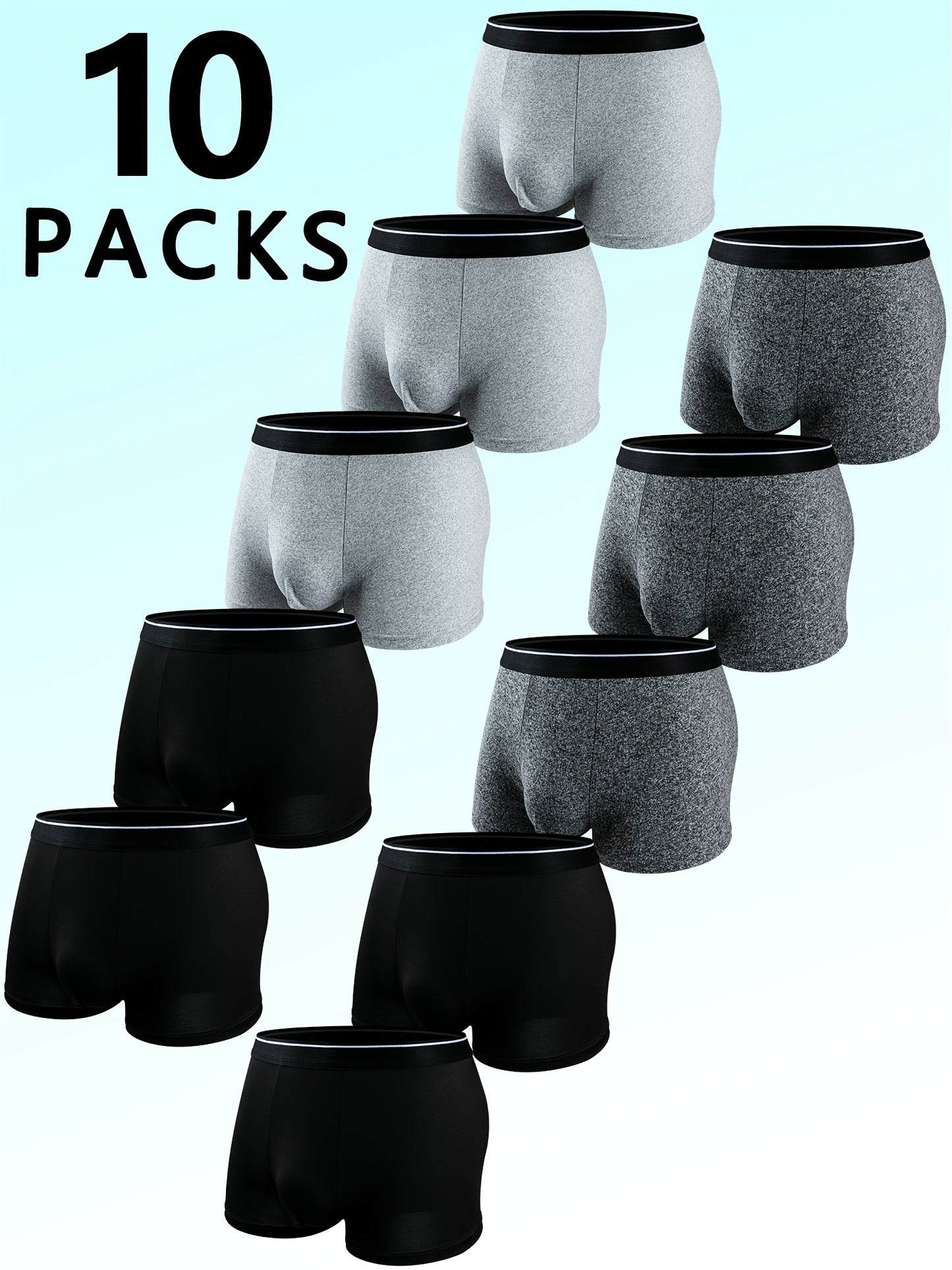Men's 10pcs Men's Plain Flat Corner Underpants Polyester Shorts - product view 6