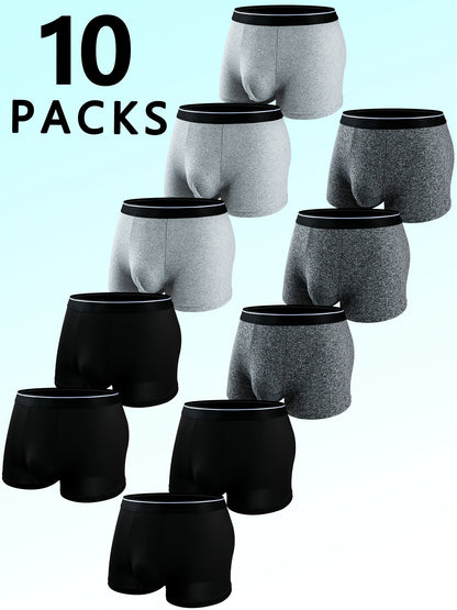 Men's 10pcs Men's Plain Flat Corner Underpants Polyester Shorts - product view 6