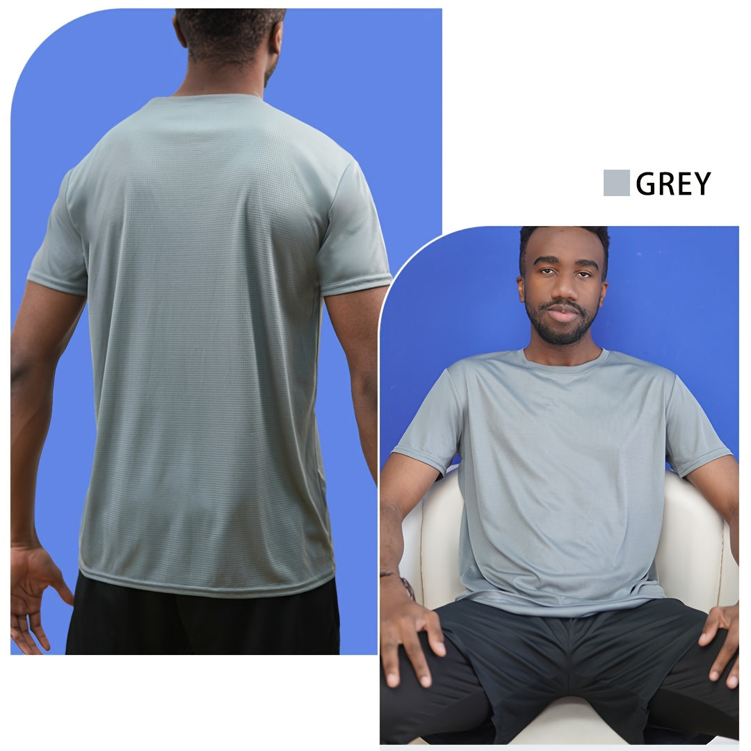 5pcs Men's Quick-Dry Short-Sleeve Shirts, Item, One of My Recent Purchases, Price Just Over a Dozen Dollars, Great Value Recommendation, for Sports and Daily Casual Wear
