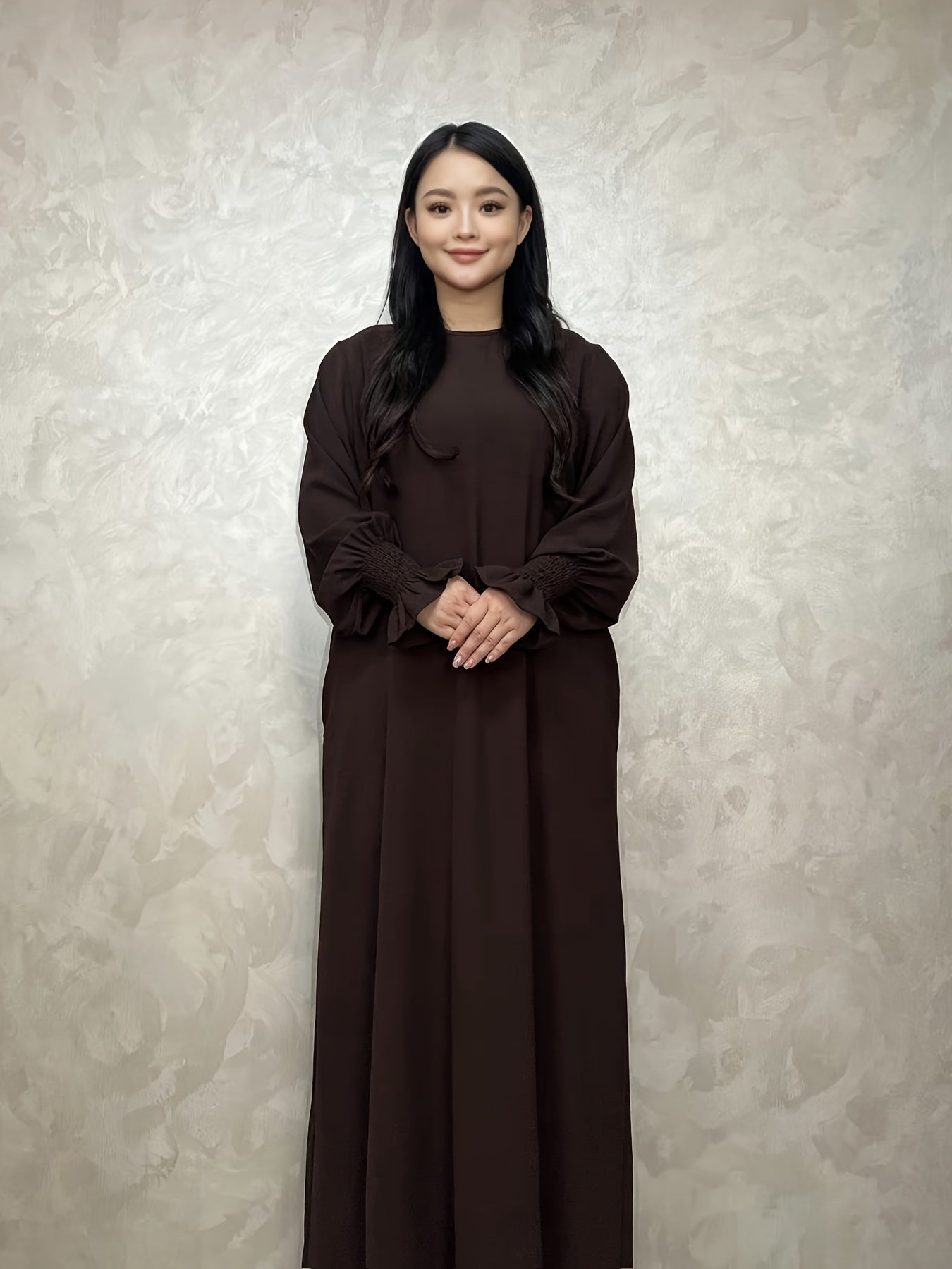 Soft Crepe Material with Pocket Mulim Lady Abaya Prayer Abaya