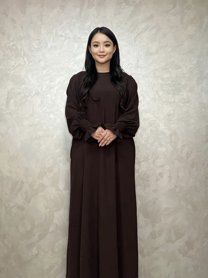 Soft Crepe Material with Pocket Mulim Lady Abaya Prayer Abaya