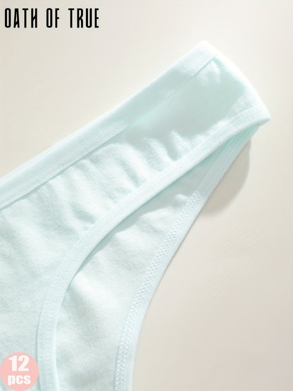 OATH OF TRUE Offers 12 Solid Color Thongs, Available in Black, Dark Blue, Mocha Gray, Gray, Burgundy, Light Beige, White, Pink, And Light Green.