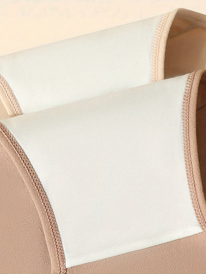 4pcs Fashionable Maillard Solid Color Underwear Pure Soft Light -Friendly Breathable Briefs Mid-Waist Women'S Underwear