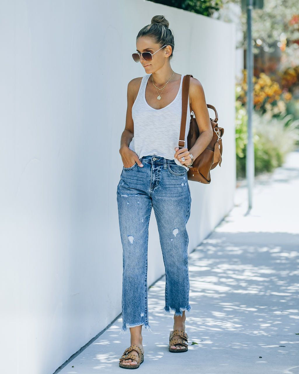 Stretch Jeans Wide Leg Jeans Tight Straight Leg Jeans Wash Distressed Casual Denim Jeans starchedjeans