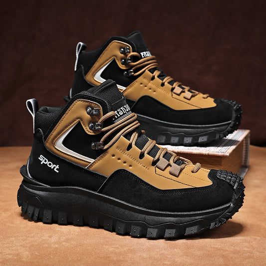 Sneakers, A Pair of Men's Walking Shoes with Fashionable Street Sports Style, Classic Wear- And Anti Slip Design, Color Blocked PU Upper, Strong Grip Ability, Comfortable And Lightweight Wearing, Versatile And Essential for Outdoor Travel
