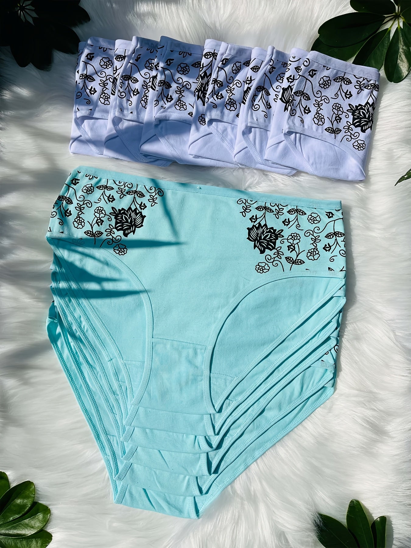 12pcs Set of Mid-Rise Pure Printed Women's Shapewear Panties, Breathable, Sexy, and Comfortable (Random Delivery)