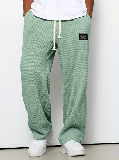 Men'S Fashion Brands Loose Drooping Straight Sweatpants, Wide Leg Casual Exercise Trousers
