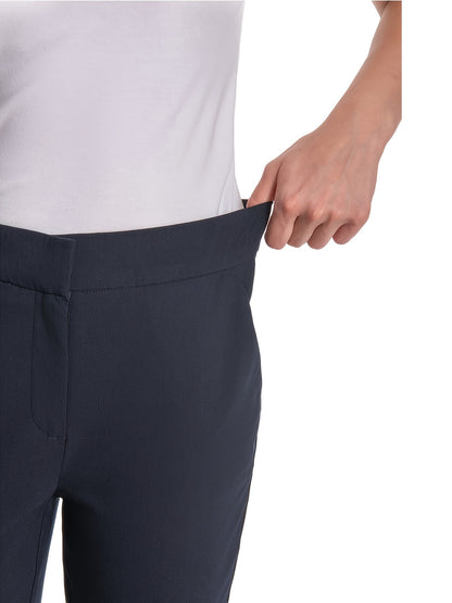 Women'S Mid Waisted Slim Fit Ankle Length Stretch Trousers Vibrant Red High Stretch Fabric with Pockets, Elegant Office Workwear & Evening Out Pants, Machine Washable All-Season Versatile Bottoms, Formal Attire Trousers, Easycare Trouser