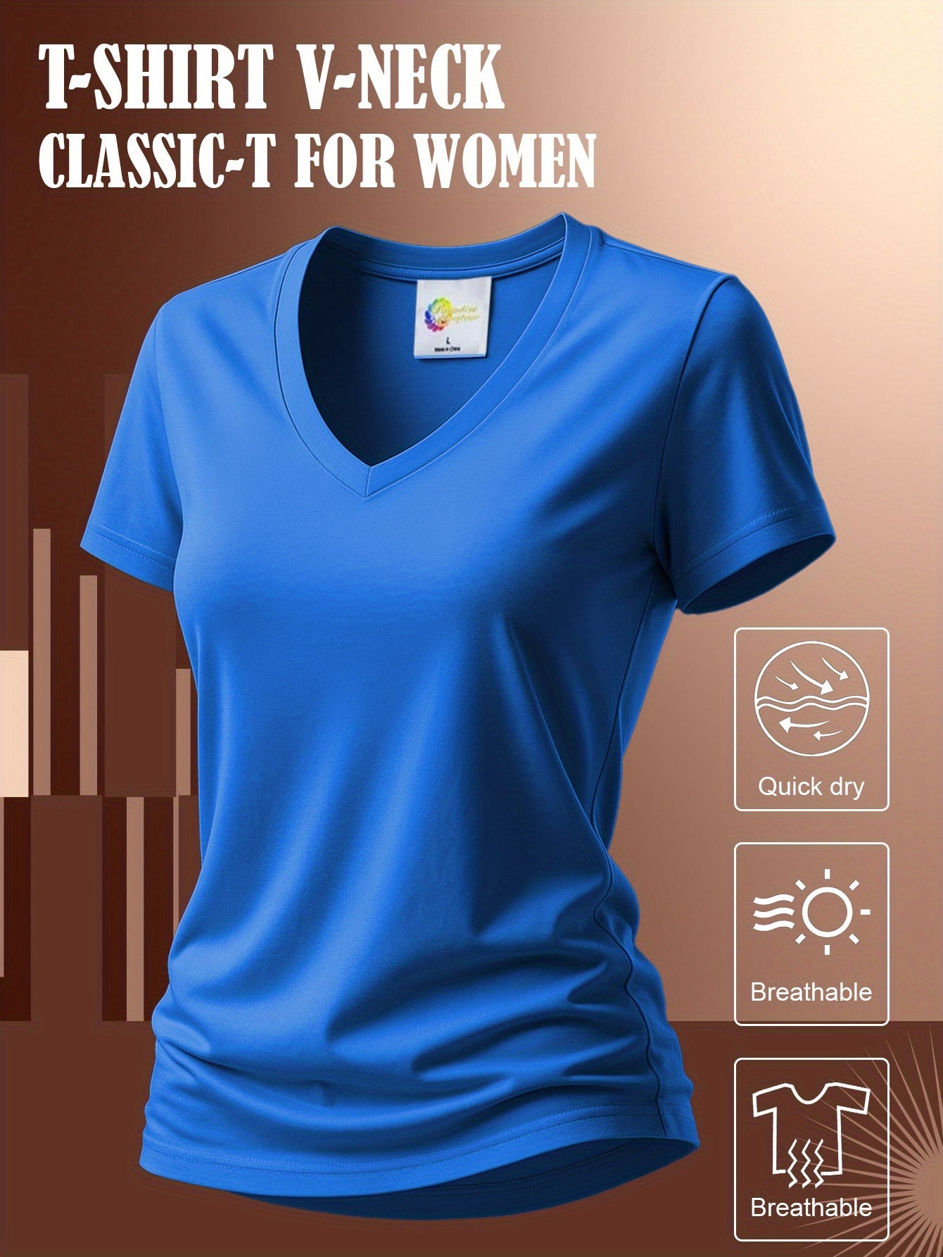 Women'S Soft V-Neck Sports T-Shirt, Cool And Breathable, - Quick-Dry Fabric, Designed for Outdoor Workouts, Comfortable And Versatile Fitness Wear Suitable for Everyday Exercise