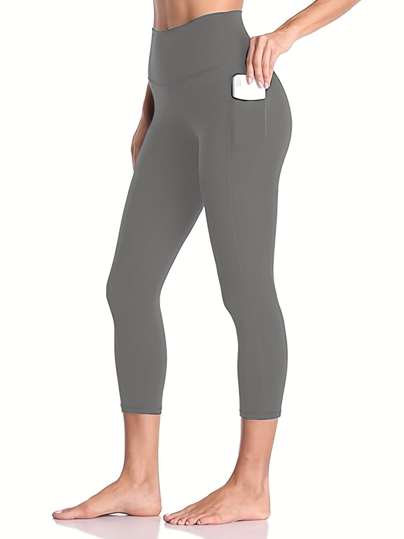 Women'S Capri Yoga Pants with Pockets Essential High-Waisted Leggings for Workout