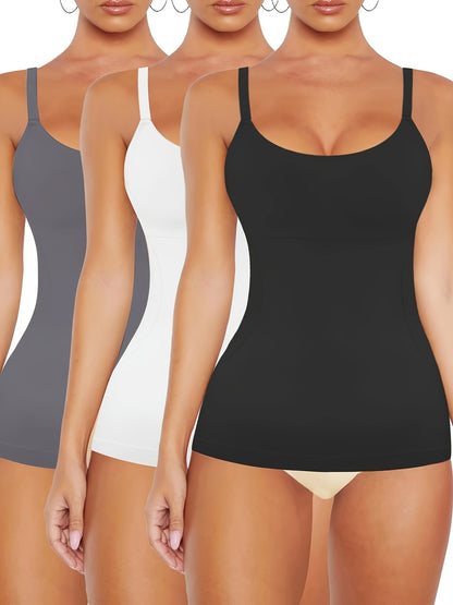 3pcs-Womens Shapewear for Women Tummy Control Tank Top Body Shaper Seamless Compression Camisole Tops, Suitable for Daily Outfits, Shopping, Dates, Parties, And Various Festival