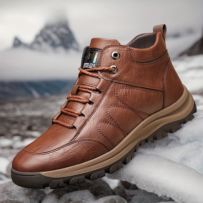 Men'S Large-Size Thickened Warm Shoes, Snow Boots, Thick Warm Hiking Boots, And Anti-Slip Shoes Suitable for Outdoor Sports And Leisure