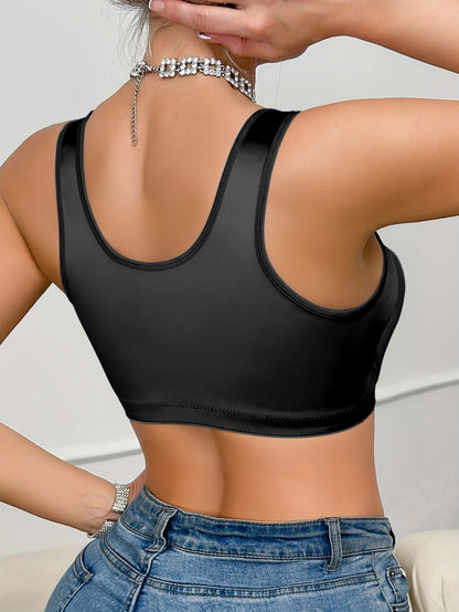This 1pc Women'S Bra Is Made of High-quality Satin Fabric Without Underwire. It Features A Smooth Front Buckle Design, Providing Comfort and Strong Support. It Is Suitable for People with Large Breasts for Daily Wear and Formal Occasions. It Offe