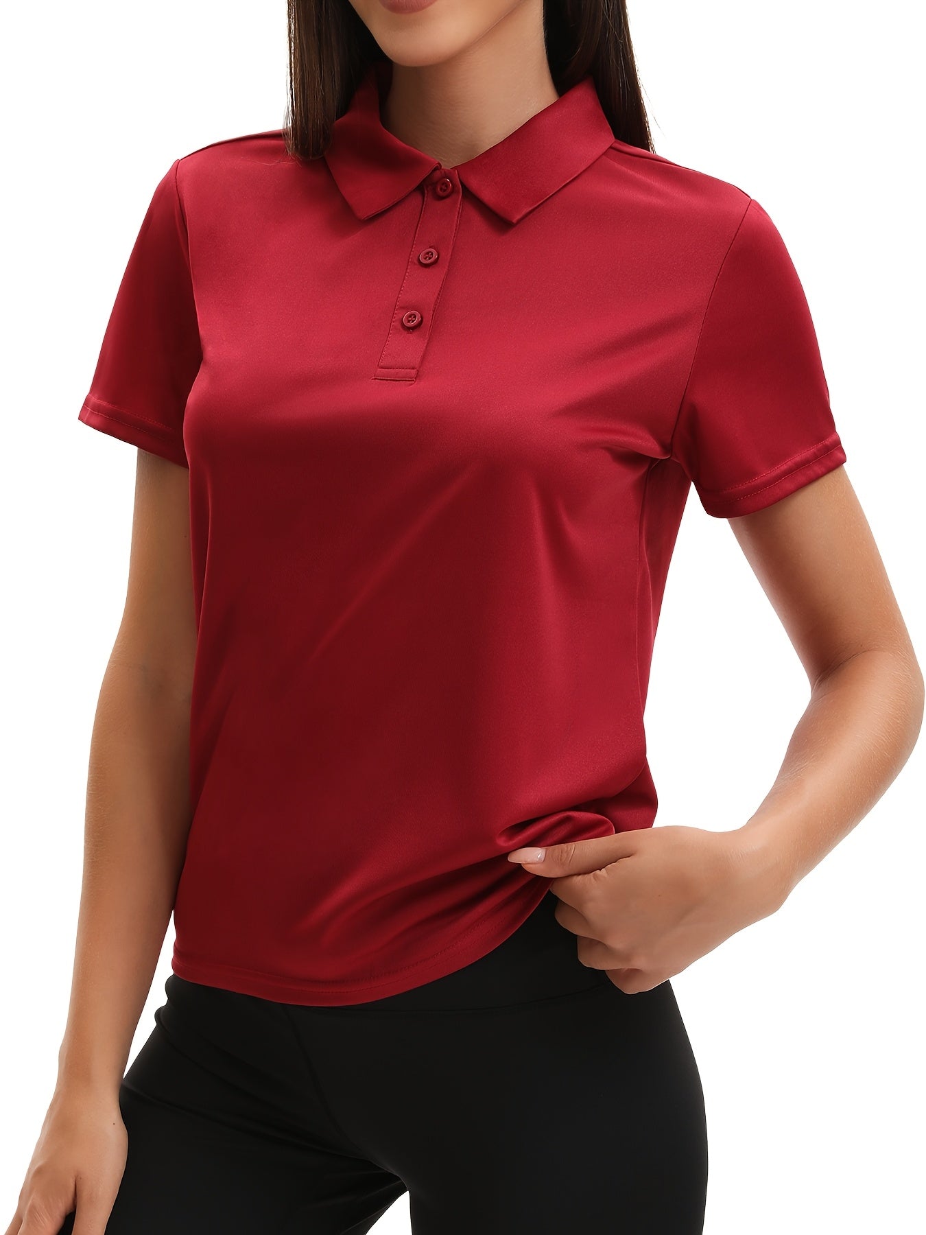 5 Pack Women'S Polo Shirts Short Sleeve 3 Buttons Collared Uniform Tops Moisture-Wicking T-Shirts For Work & Casual
