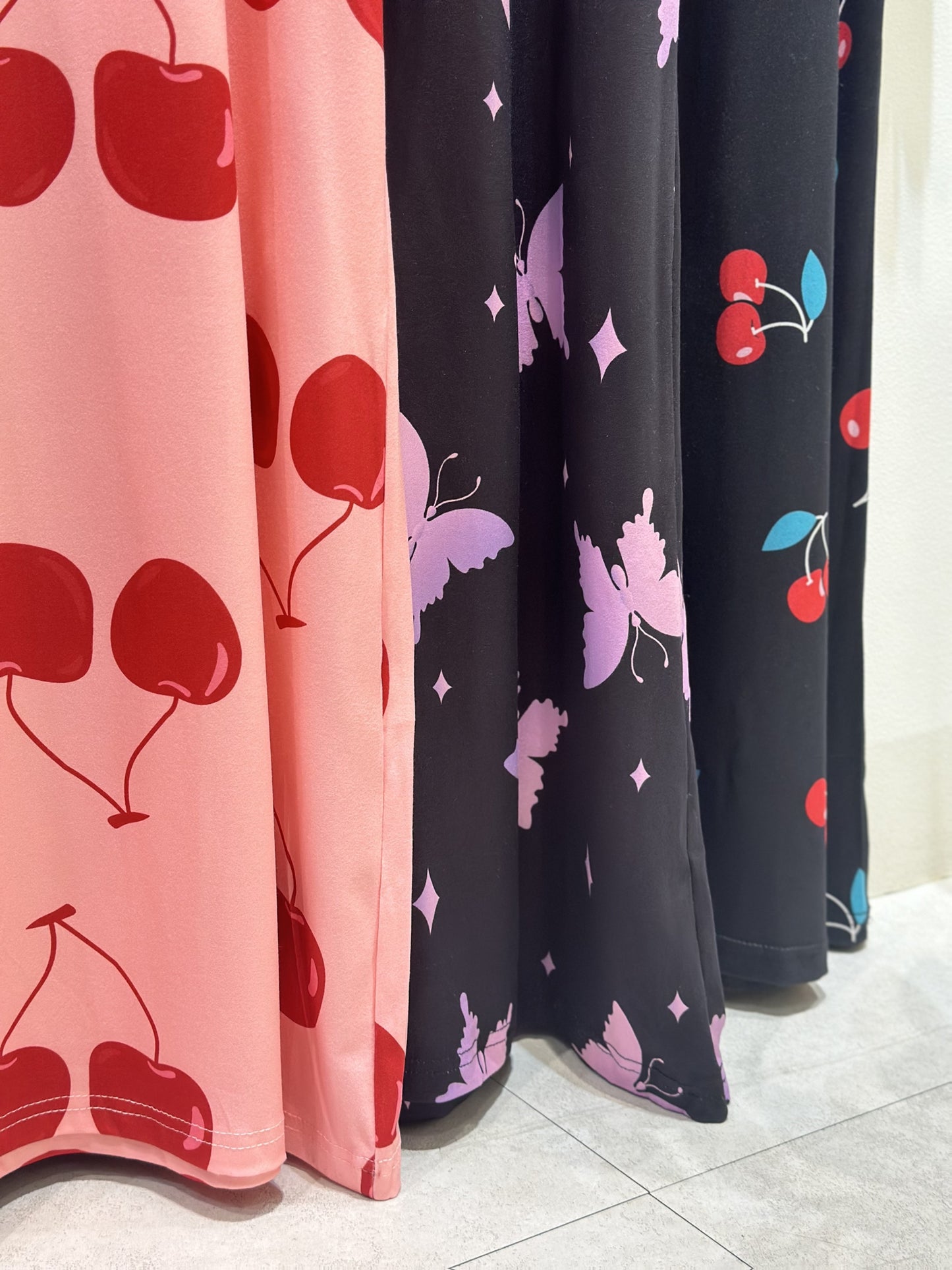 Set of 3 Plus-Size Nightgowns for Women Featuring a Casual Tie-Dye Print with Fruit And Cherry Designs in Shades of Pink