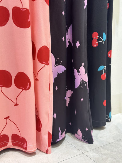 Set of 3 Plus-Size Nightgowns for Women Featuring a Casual Tie-Dye Print with Fruit And Cherry Designs in Shades of Pink