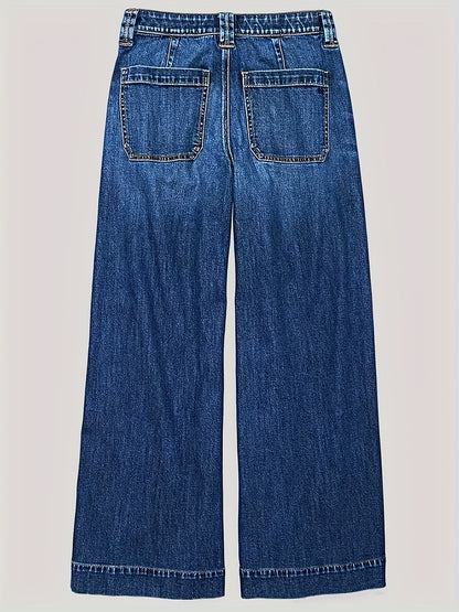 Retro Loose Washed Jeans for Women, Spring And Autumn New High-waisted Slanted Pocket Slightly Flared Stretch Versatile Wide-leg Pants, Jeans for Women Mid Rise, High Stretch Jeans for Women, High Waisted Jeans for Women, Tight Jeans, Straight Leg Jeans f