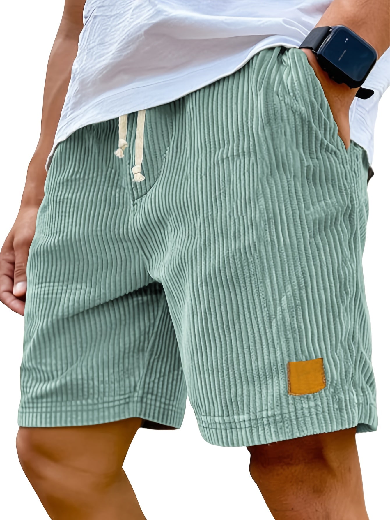 Men'S Retro Fashionable Lace-Up Casual Shorts, with Carefully Designed Pockets Perfect for Daily Comfort And Fashion Wear