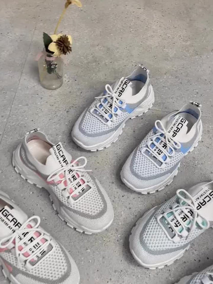 Sneakers, 2026 New Women's Shoes, Women's Casual Low-top Sports Shoes, Thick-soled Breathable Tennis Shoes, Sports Shoes Suitable for Gym And Casual Wear (PVC Soles), Women's Shoes, Women's Road Running Shoes, Outdoor Shoes