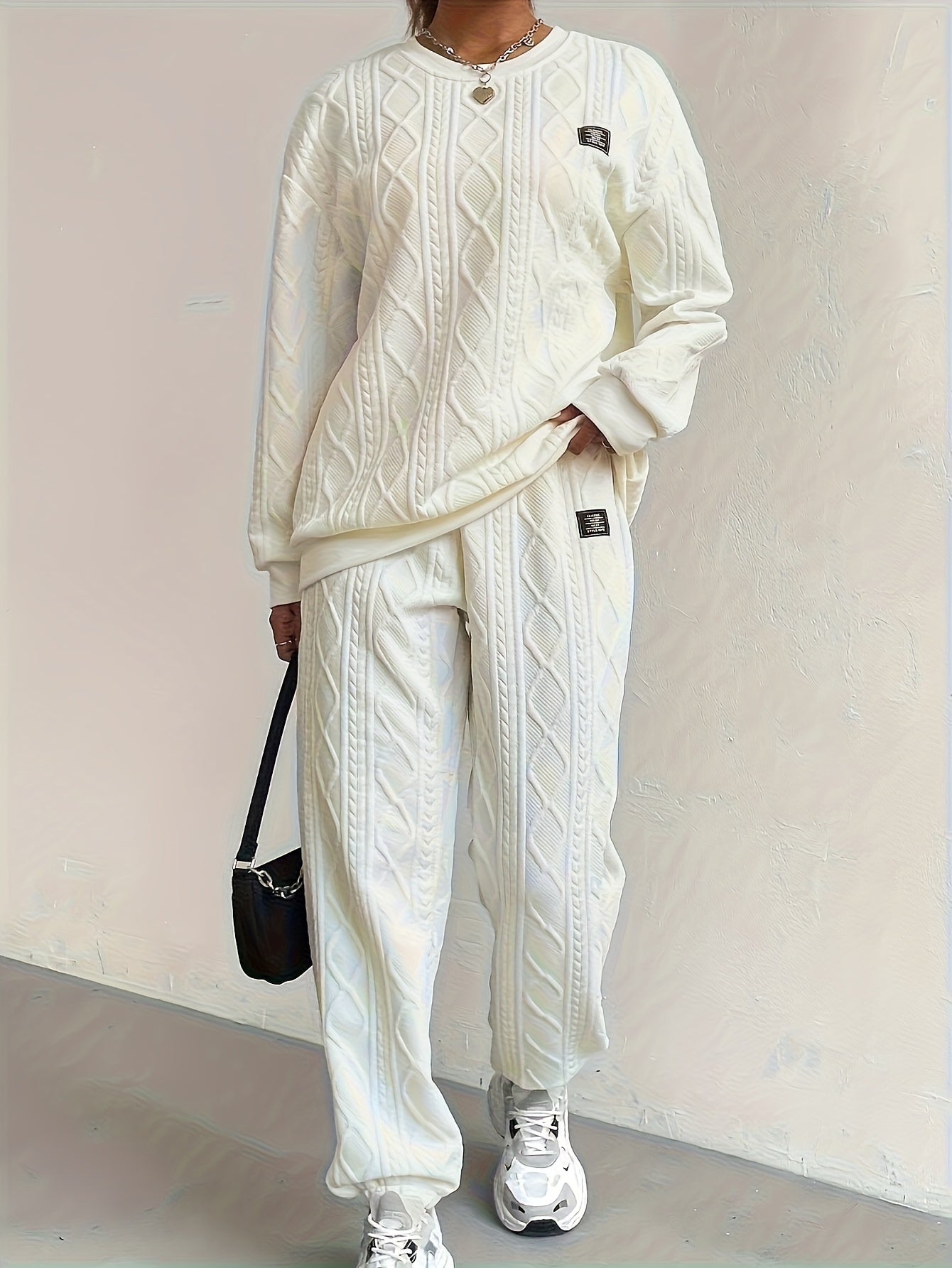 Women'S Casual Sweatshirt And Sweatpants Two-piece Set, Women'S Suit