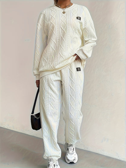 Women'S Casual Sweatshirt And Sweatpants Two-piece Set, Women'S Suit