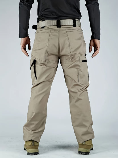2pcs Men'S Tactical Pants - Heavy-Duty, Adjustable Belt & Multi-Pocket Design, Durable Outdoor Pants For Hiking, Hunting, Climbing, Casual Wear