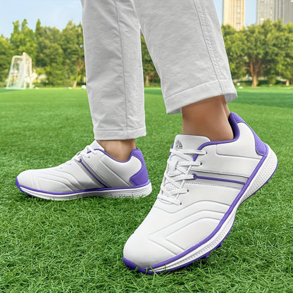 [Stylish] Thestron Women'S Golf Shoes - Non-Slip, Lightweight, Comfortable Training Sneakers with Textured Grip, Pink & White Design, Sizes 35-43 for Enhanced Performance on the Course, Sports Sneakers | Modern Golf Shoes | Fabric Lined Interior